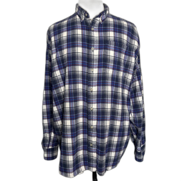Cabela's Men's Plaid Long Sleeve Flanel Shirt, Size 2XL, Blue, Red, Gray, 2/$25 - Picture 1 of 10